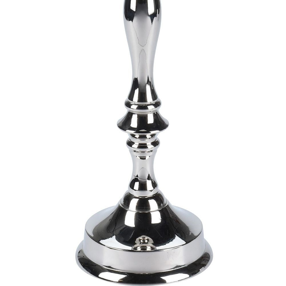 Elegant candlestick in silver, classic style, highly polished surface