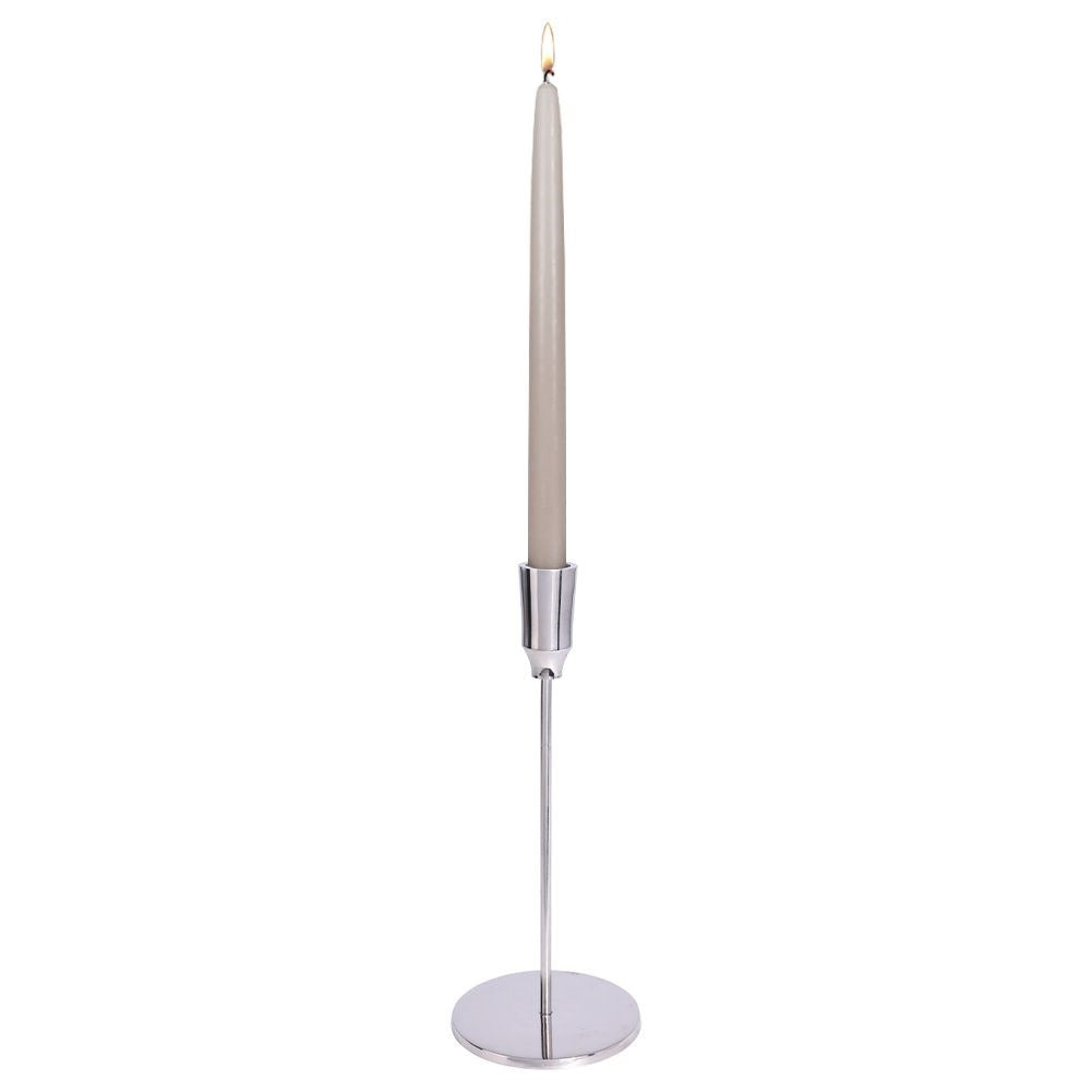 Elegant candlestick in silver-coloured aluminium