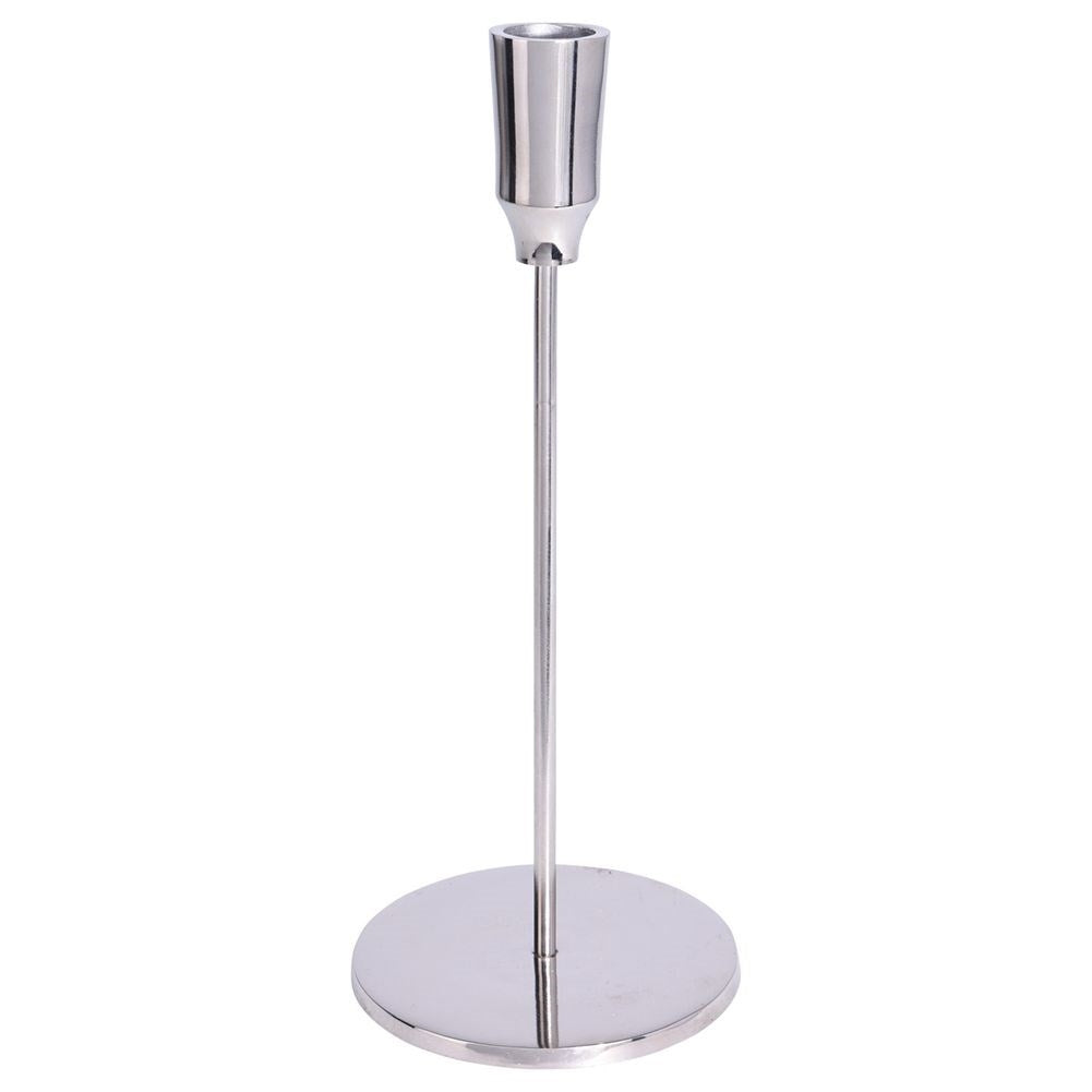 Elegant candlestick in silver-coloured aluminium