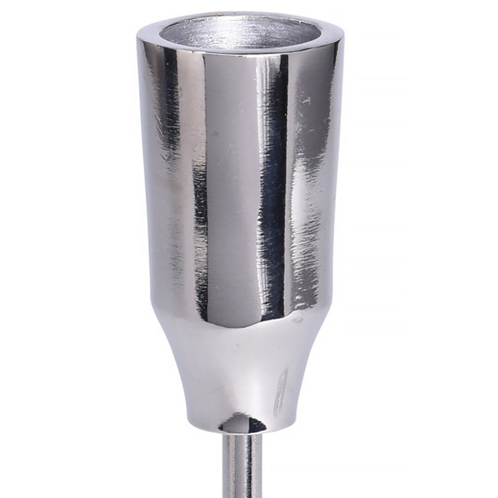 Elegant candlestick in silver finish for long candles