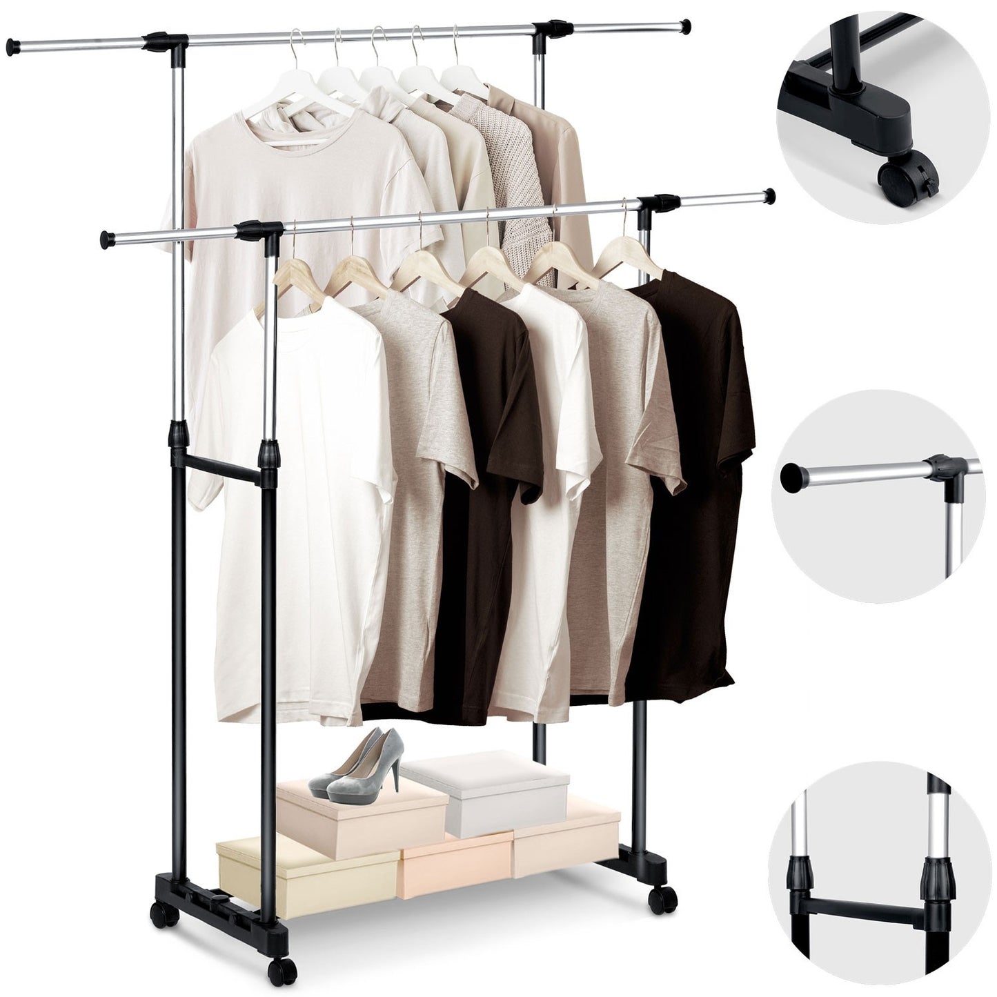Elegant clothes hanger Massido 686400 in black and silver