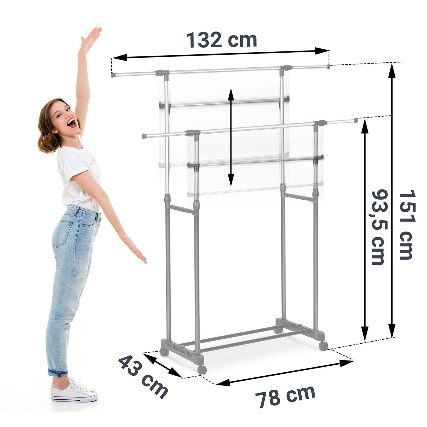 Elegant clothes hanger Massido 686400 in black and silver