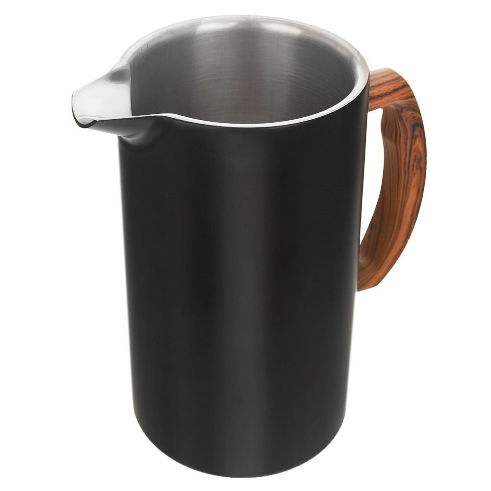 Elegant coffee press in stainless steel with steel piston