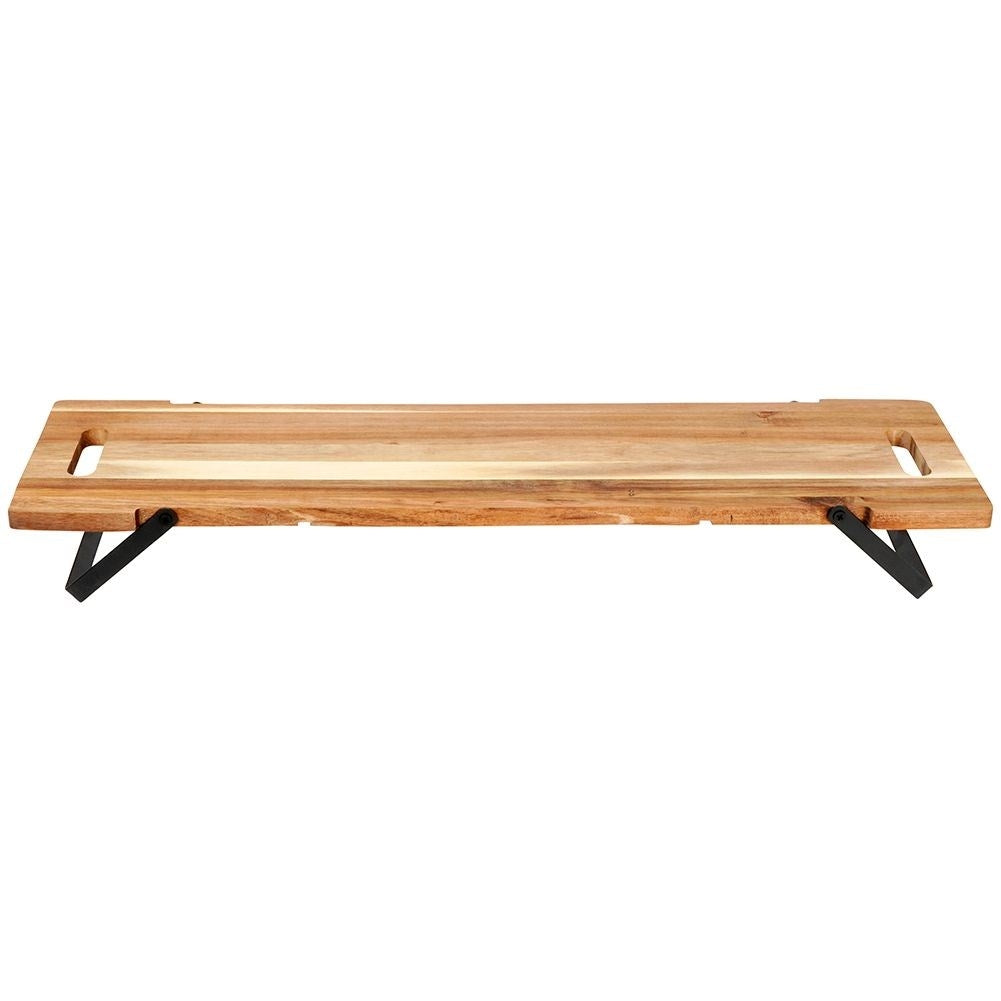 Elegant collapsible serving tray in acacia wood