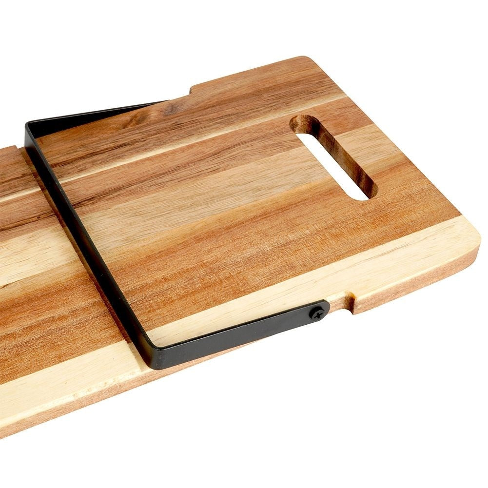 Elegant collapsible serving tray in acacia wood