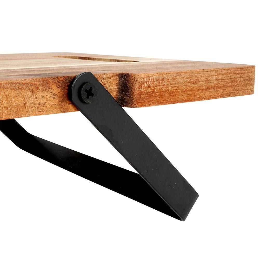 Elegant collapsible serving tray in acacia wood