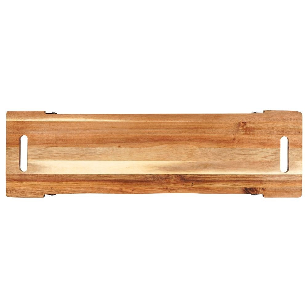 Elegant collapsible serving tray in acacia wood