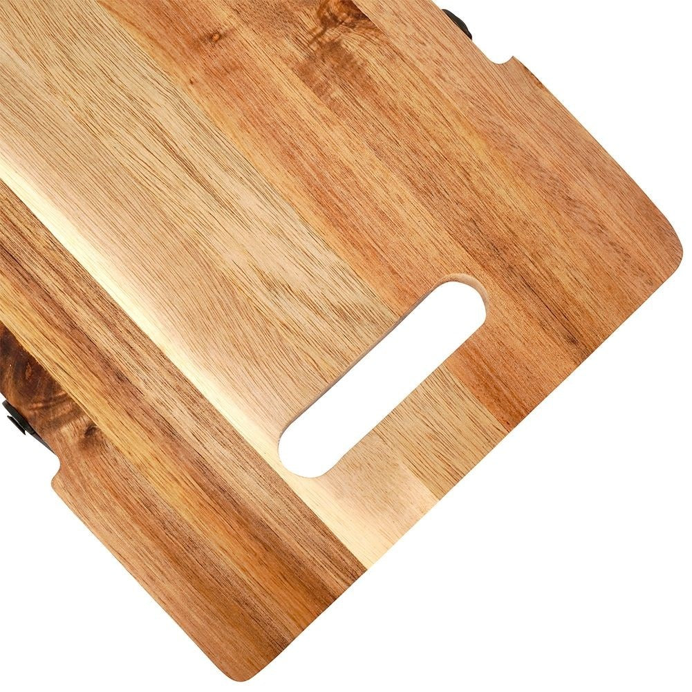 Elegant collapsible serving tray in acacia wood