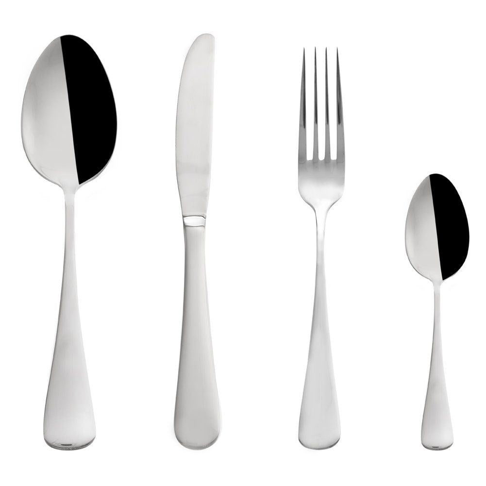 Elegant cutlery set for 6 people in stainless steel
