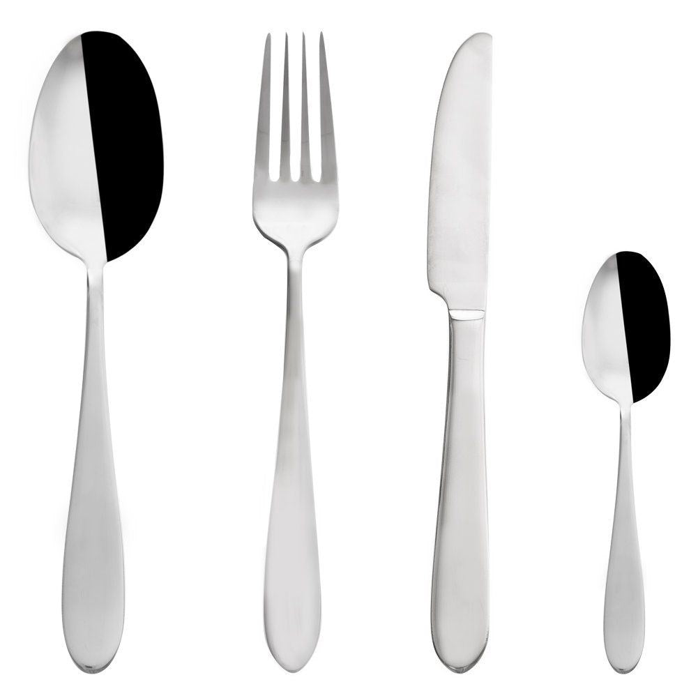 Elegant cutlery set for 6 people in stainless steel