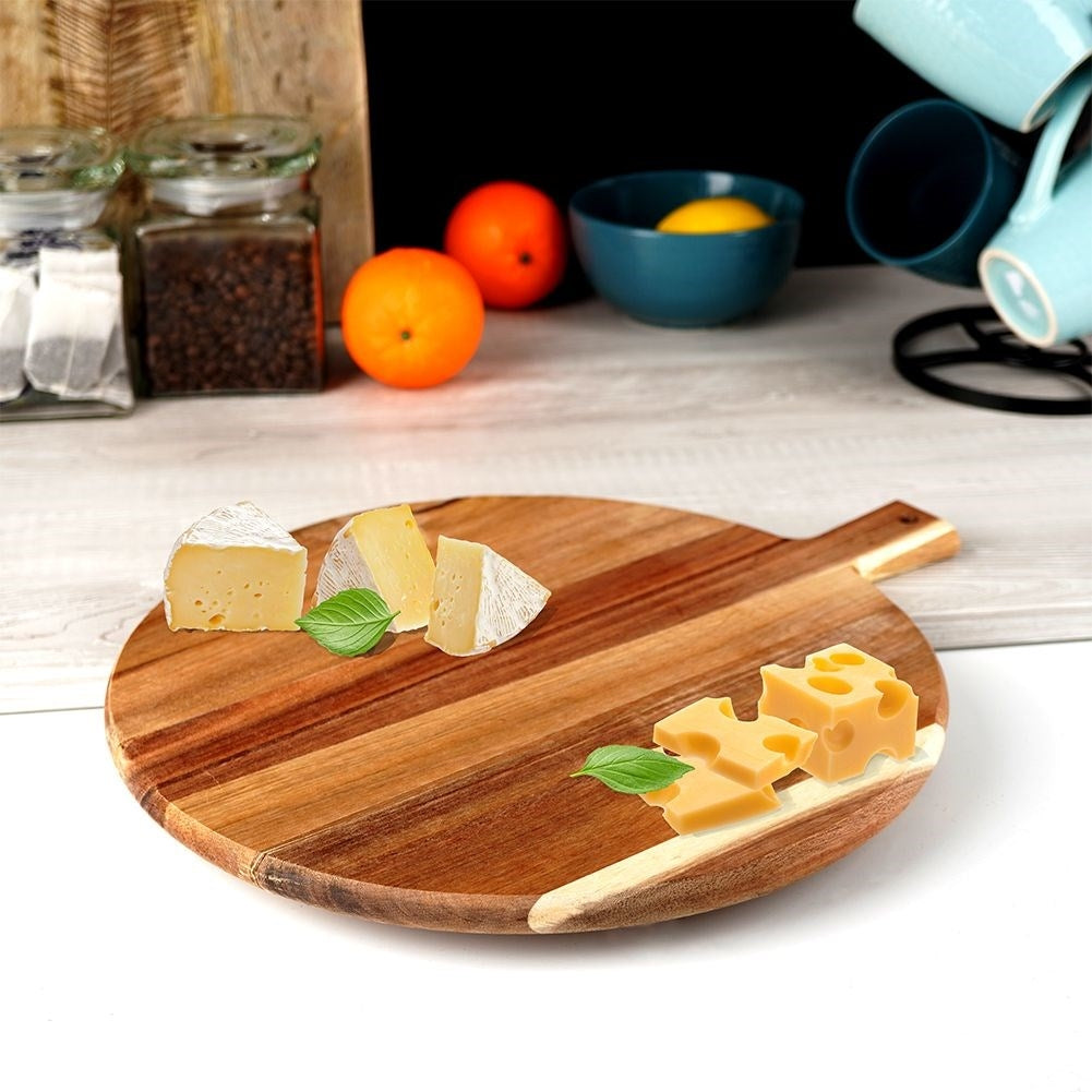 Elegant cutting board and serving tray in acacia wood