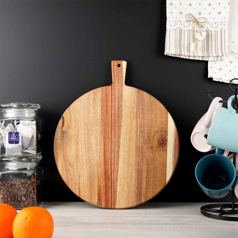 Elegant cutting board and serving tray in acacia wood