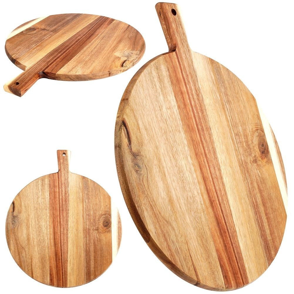 Elegant cutting board and serving tray in acacia wood