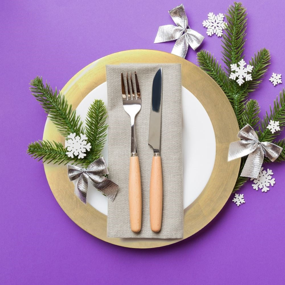 Elegant decorative placemat 33 cm in glossy gold