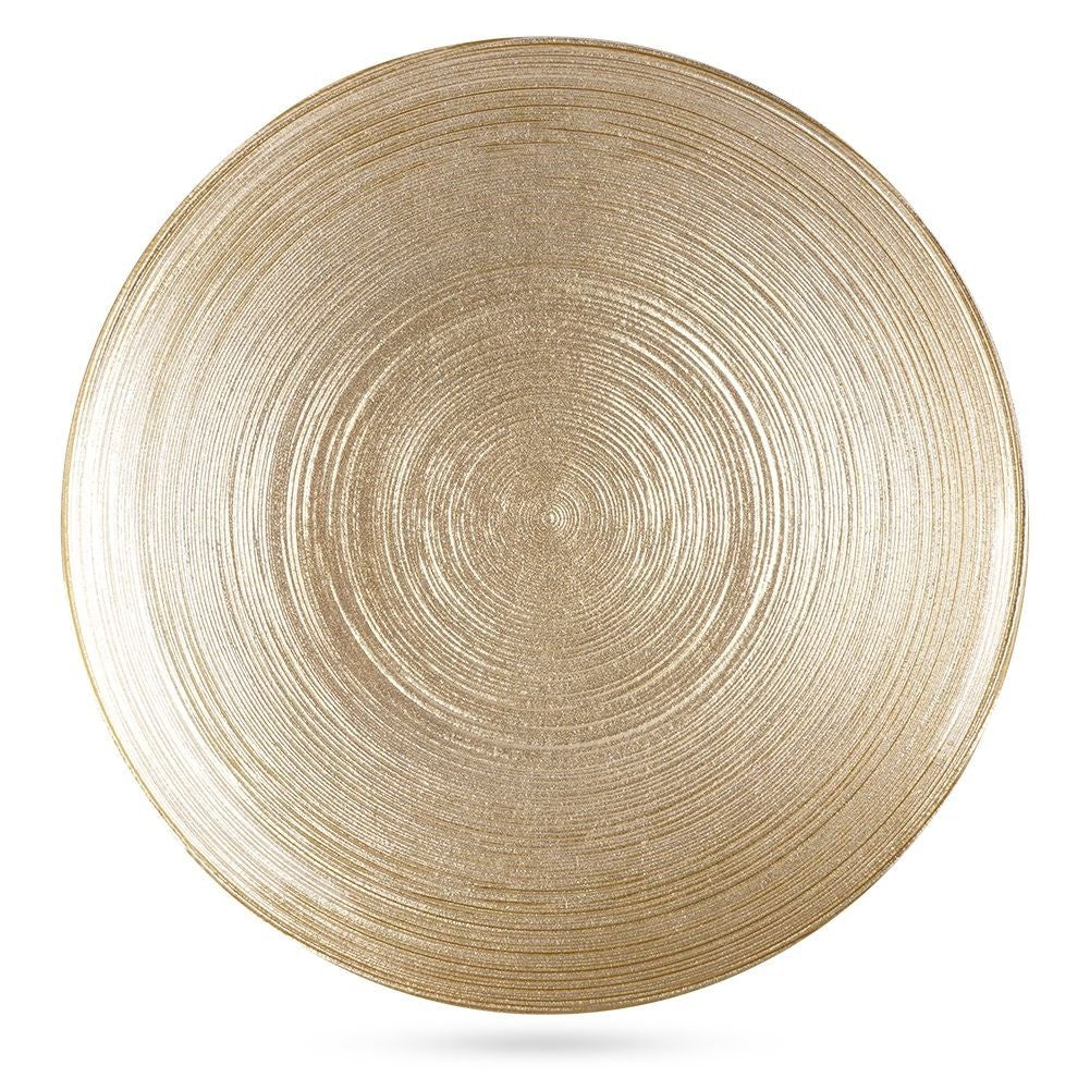 Elegant dessert plate in gold glass, dishwasher safe