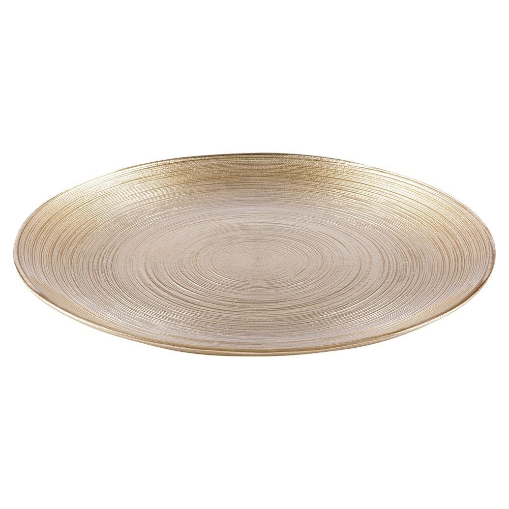 Elegant dessert plate in gold glass, dishwasher safe