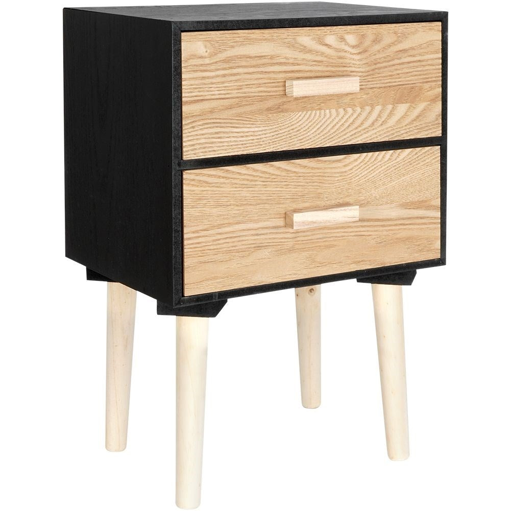 Elegant dresser with two drawers in black and beige MDF