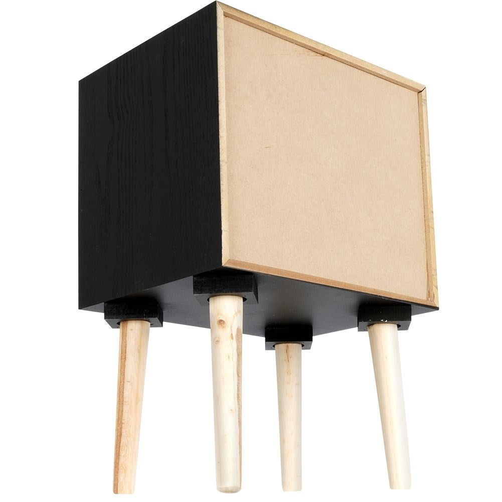 Elegant dresser with two drawers in black and beige MDF