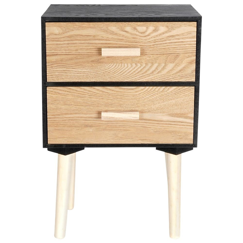 Elegant dresser with two drawers in black and beige MDF