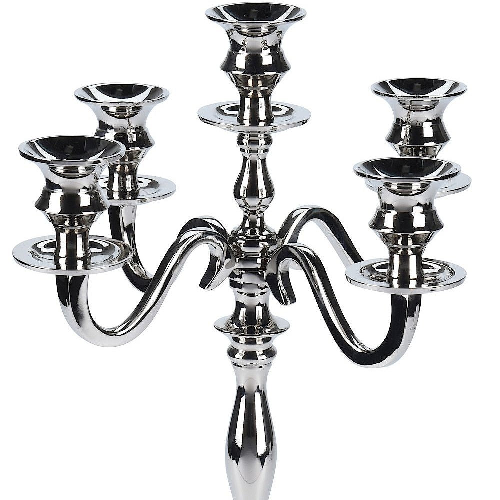 Elegant five-arm candlestick in polished silver