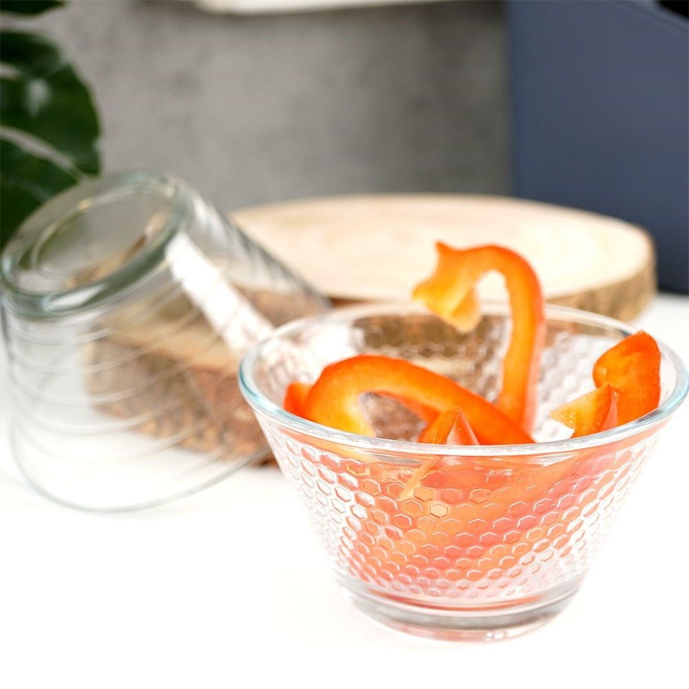 Elegant glass bowl set for salad, snacks, dessert - dishwasher safe