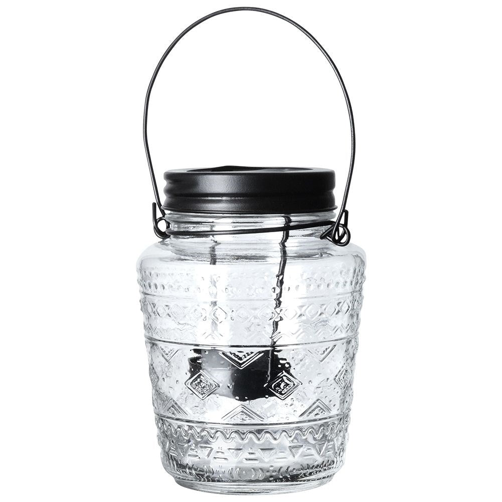 Elegant glass lantern for tea lights, standing or hanging