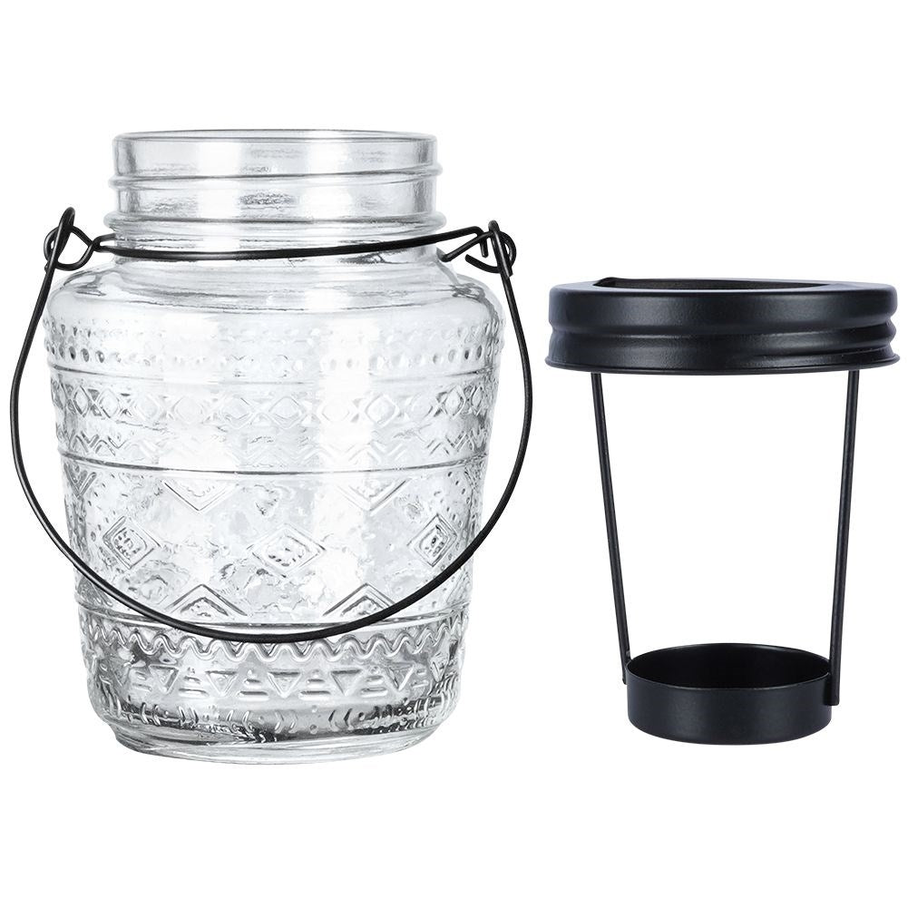 Elegant glass lantern for tea lights, standing or hanging