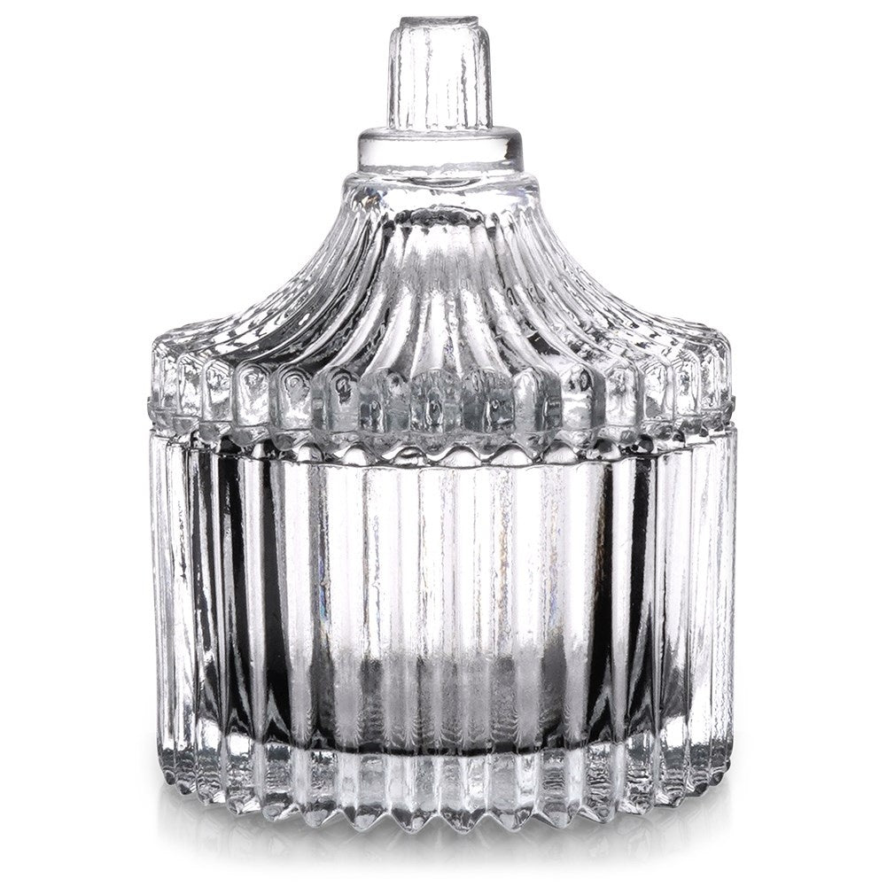 Elegant glass sugar bowl - crystal feel and storage