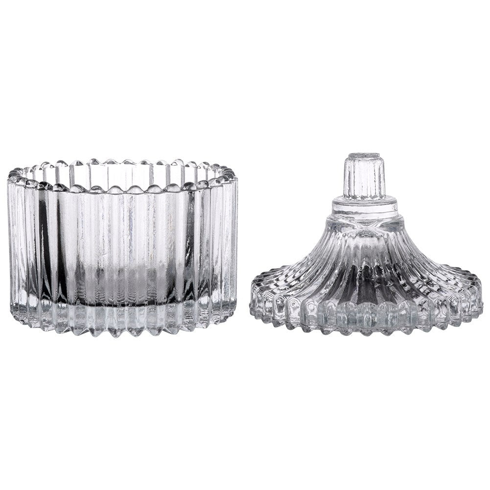 Elegant glass sugar bowl - crystal feel and storage