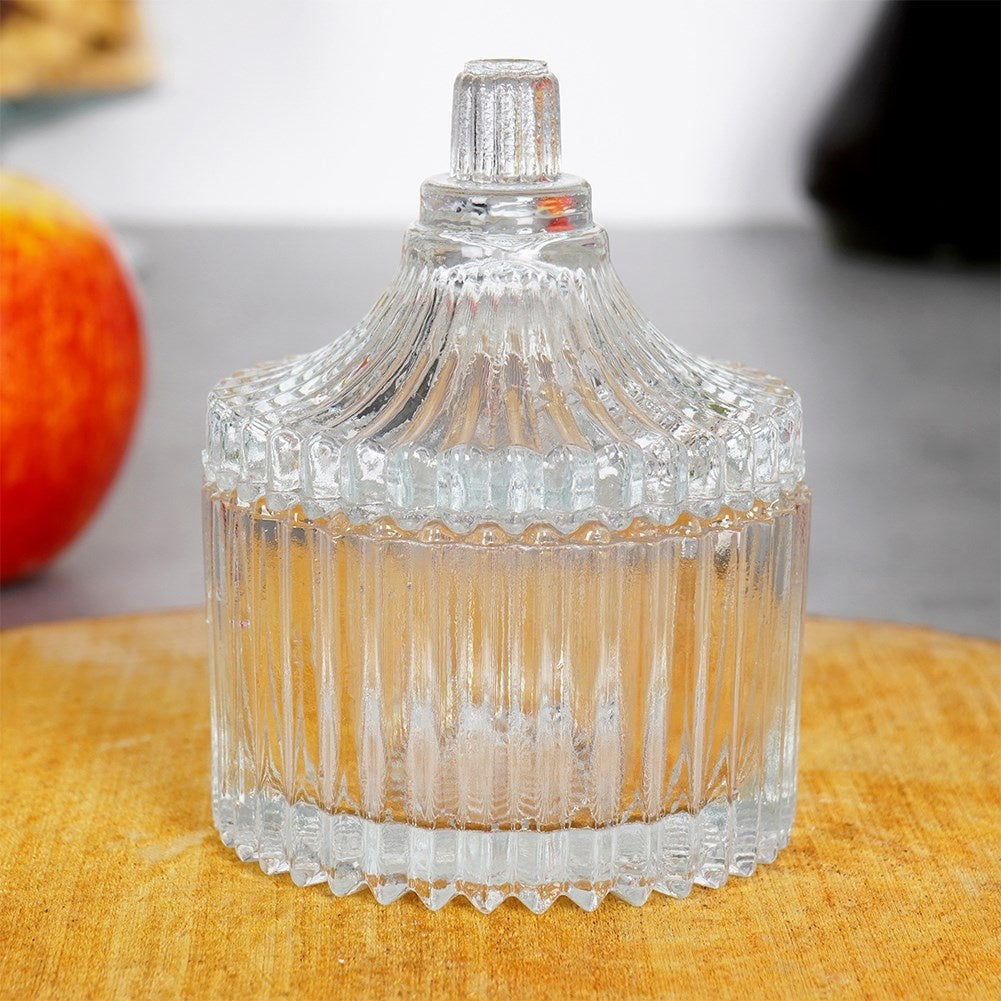 Elegant glass sugar bowl - crystal feel and storage