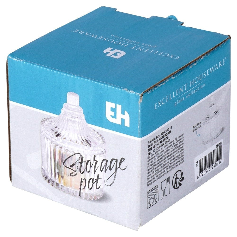 Elegant glass sugar bowl - crystal feel and storage