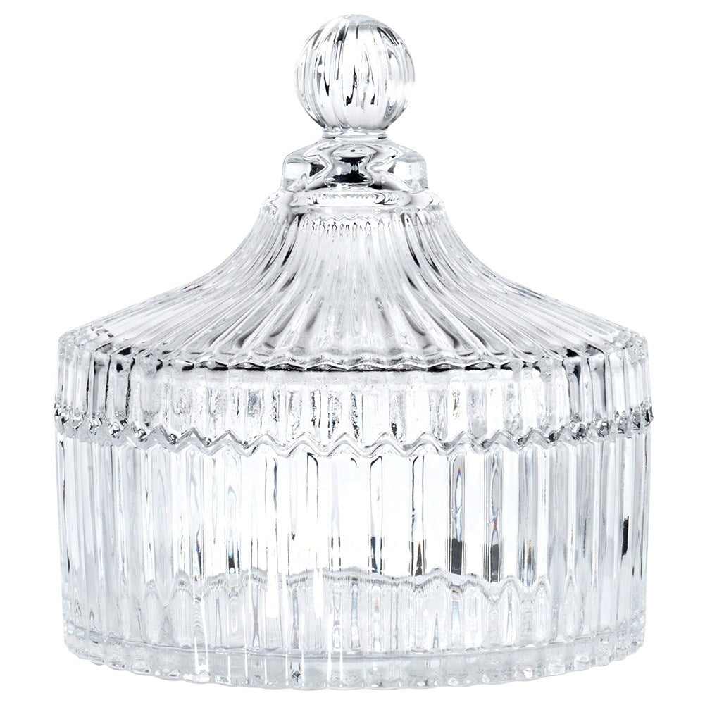 Elegant glass sugar bowl for candles, snacks and sweets
