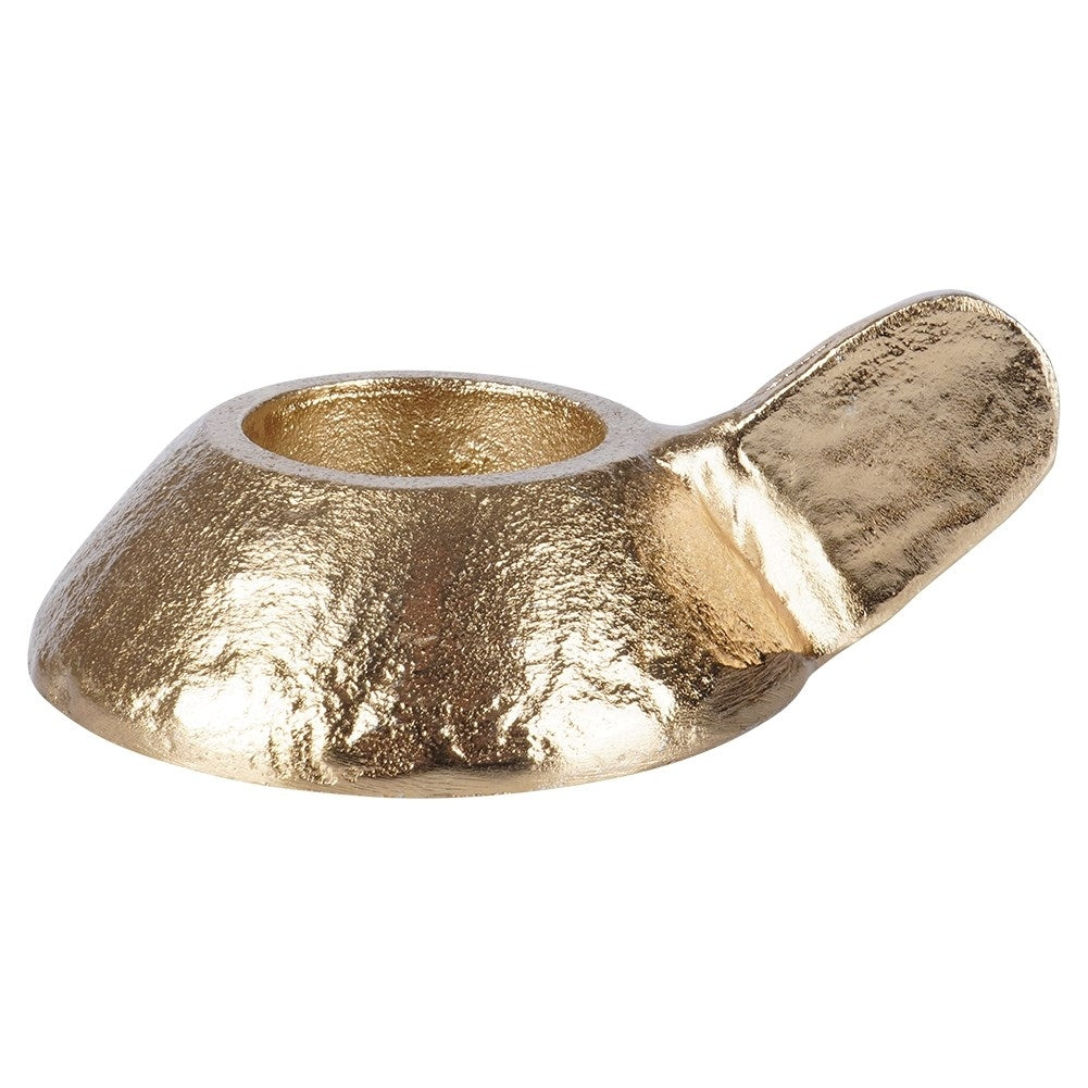 Elegant golden candle lantern in aluminum for tealight candles