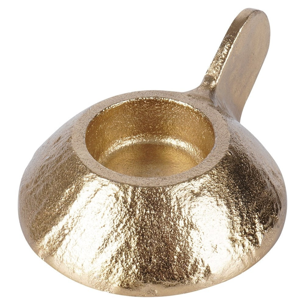 Elegant golden candle lantern in aluminum for tealight candles