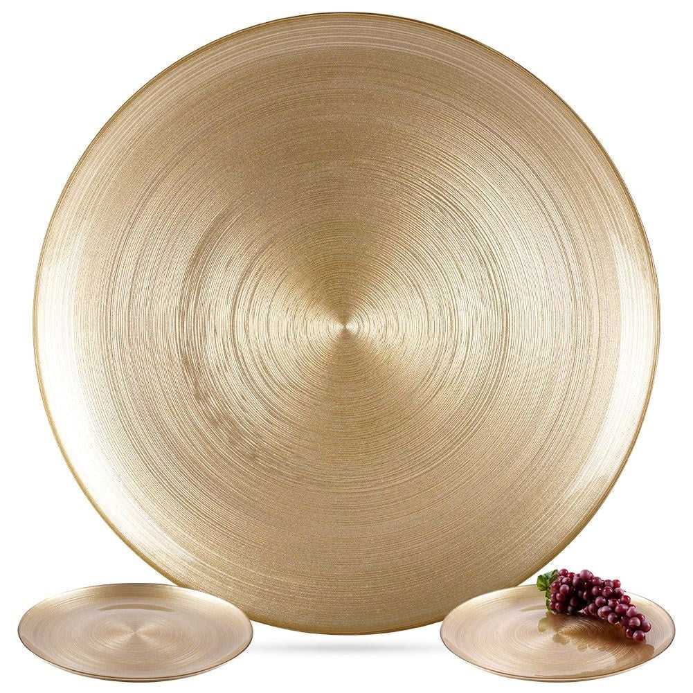 Elegant golden glass dish for meals and snacks