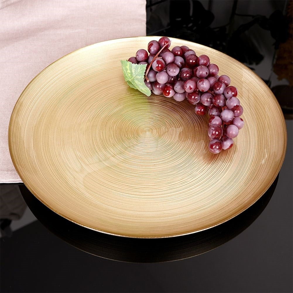Elegant golden glass dish for meals and snacks