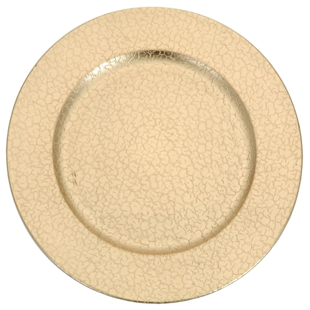 Elegant golden placemat with cracked decoration, 33 cm