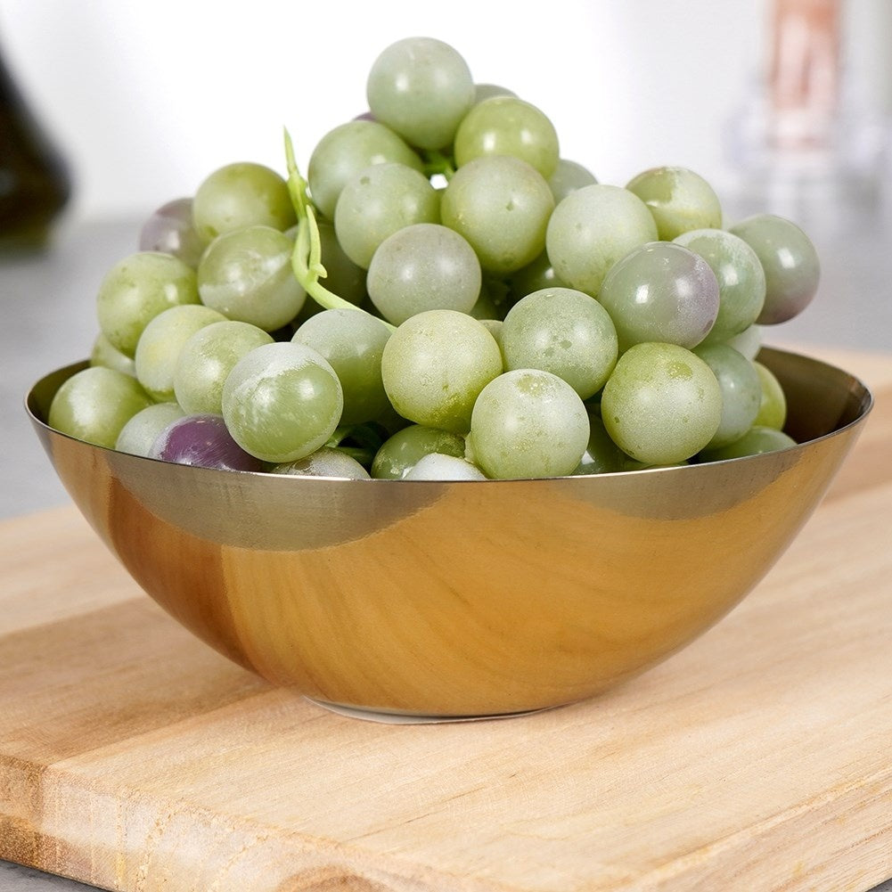 Elegant golden serving bowl in stainless steel