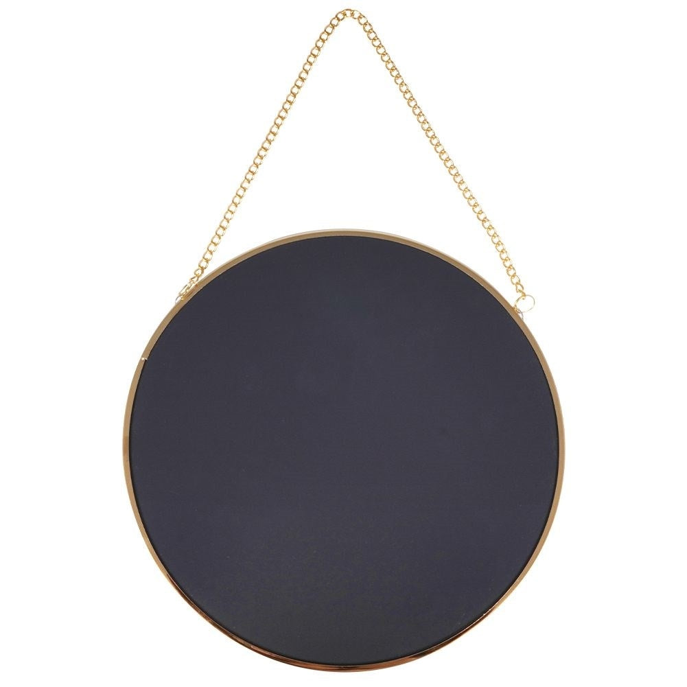 Elegant golden wall mirror 20 cm with chain for all rooms