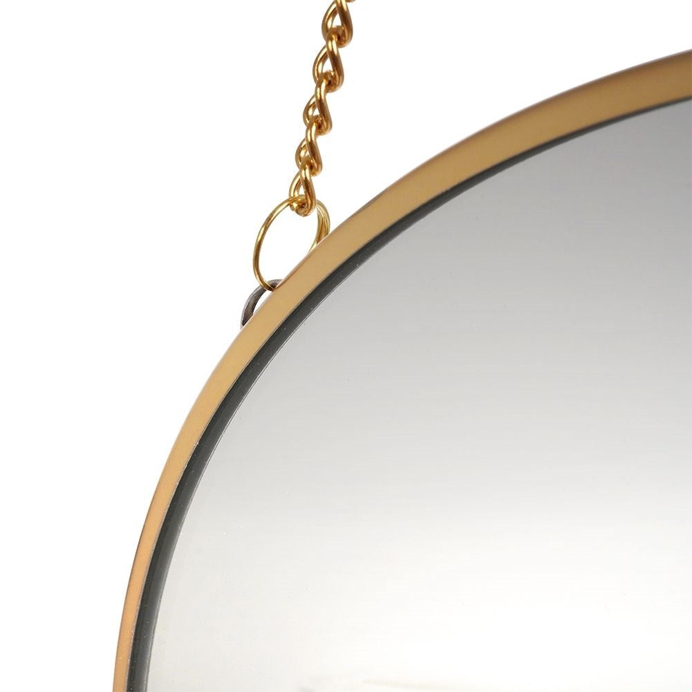 Elegant golden wall mirror 20 cm with chain for all rooms