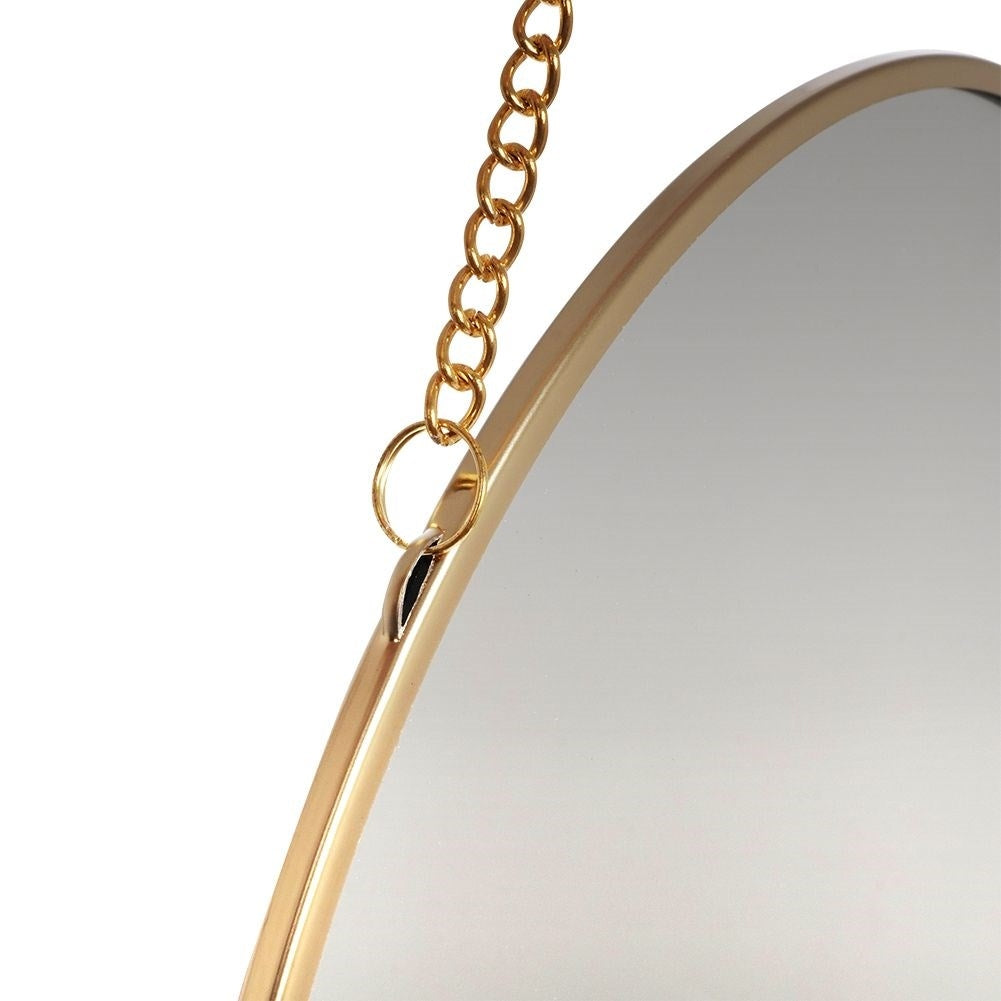 Elegant golden wall mirror 20 cm with chain for all rooms