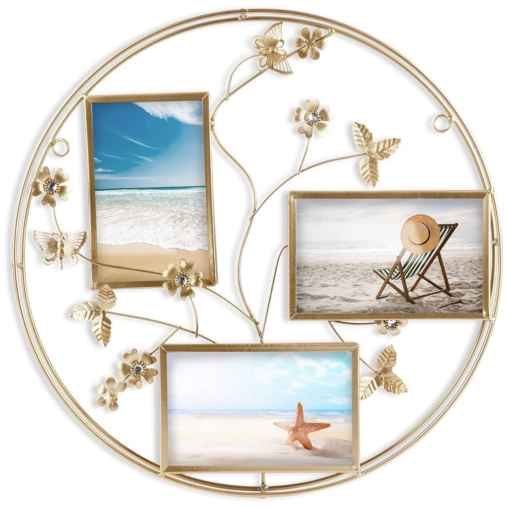 Elegant gold frames 10x15 cm with floral motifs and sequins