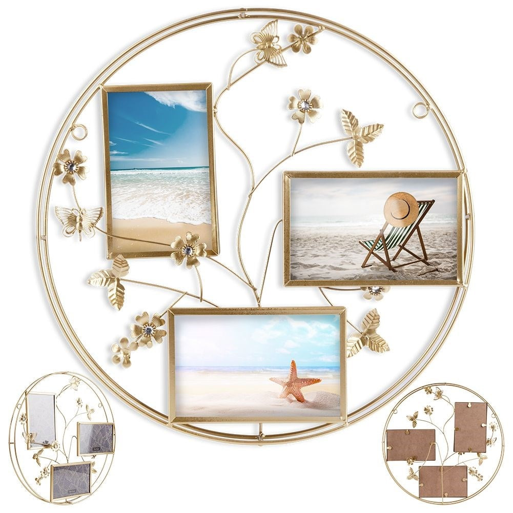 Elegant gold frames 10x15 cm with floral motifs and sequins