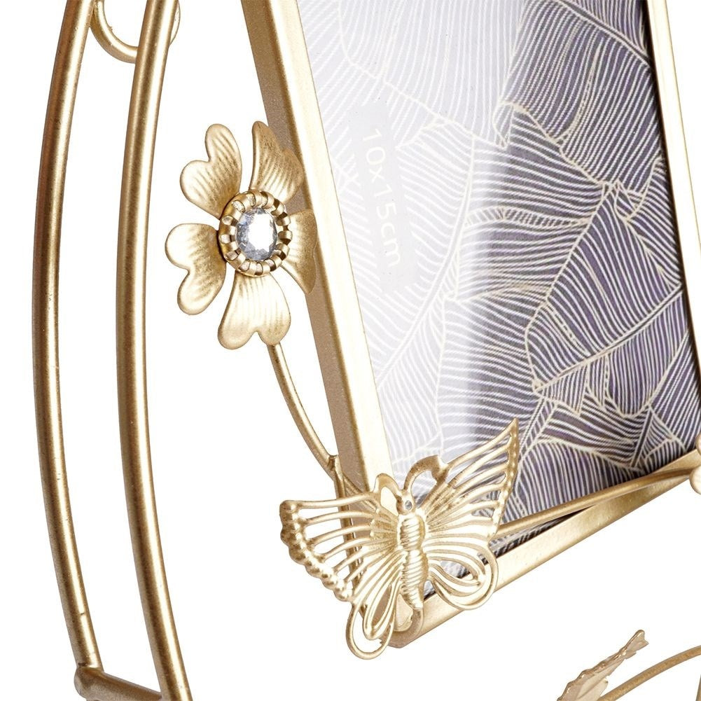 Elegant gold frames 10x15 cm with floral motifs and sequins