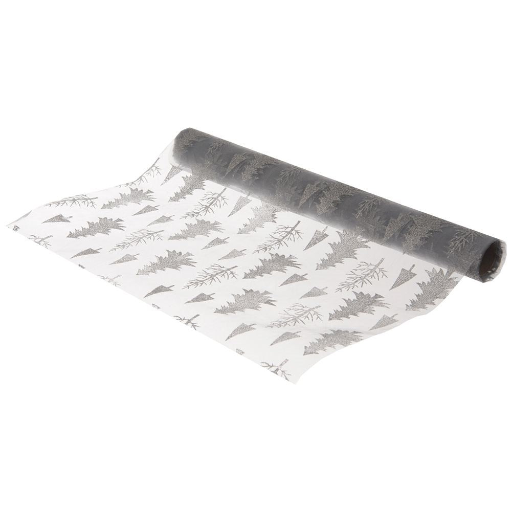 Elegant gray Christmas cloth with silver glitter