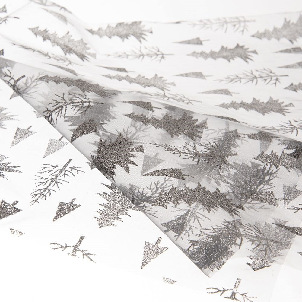 Elegant gray Christmas cloth with silver glitter