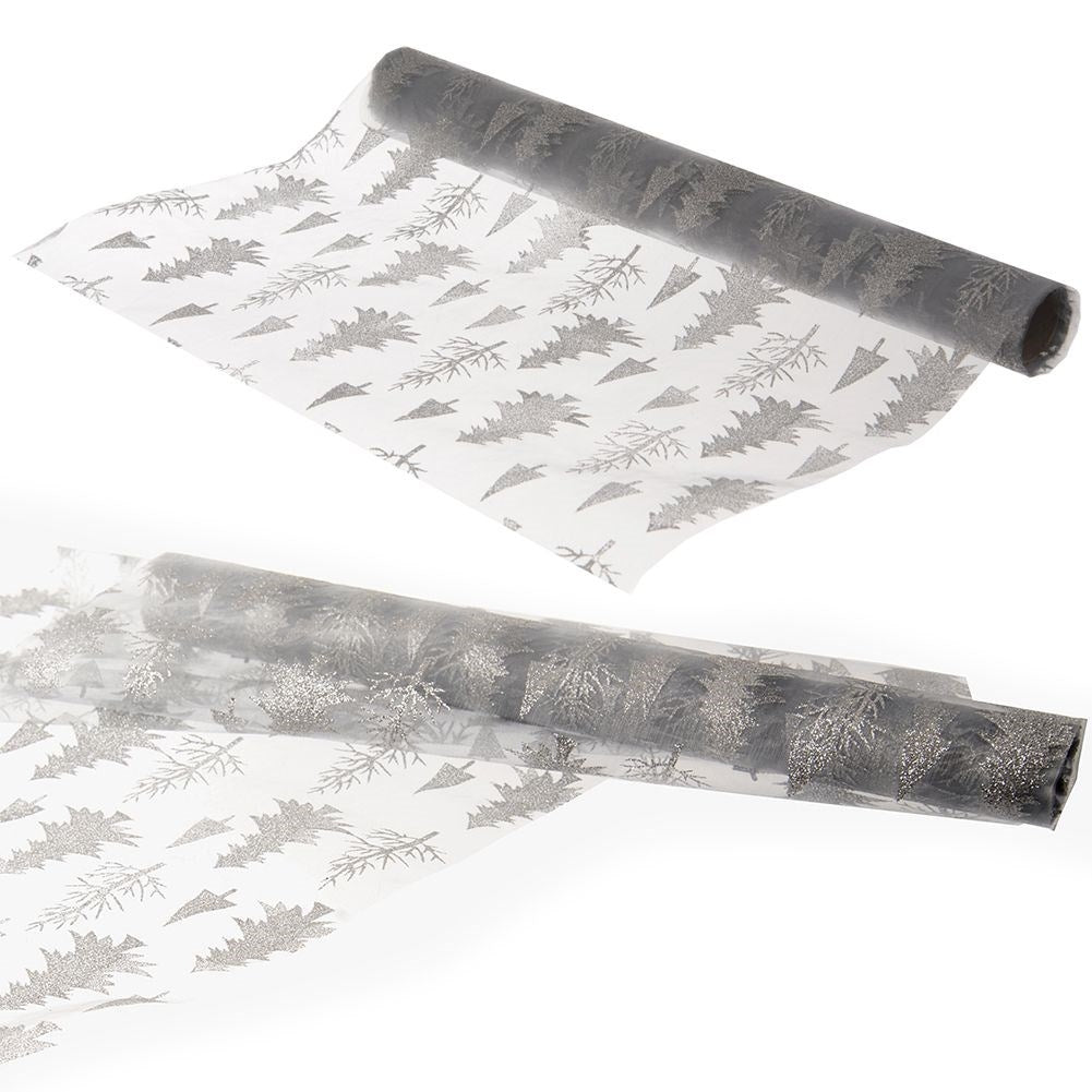 Elegant gray Christmas cloth with silver glitter