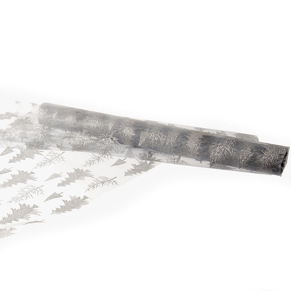 Elegant gray Christmas cloth with silver glitter