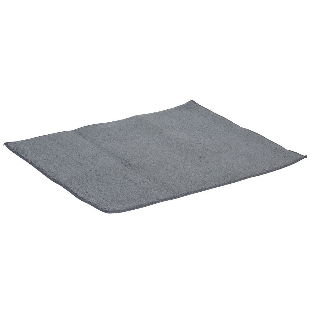 Elegant gray dish rack with microfiber drying mat