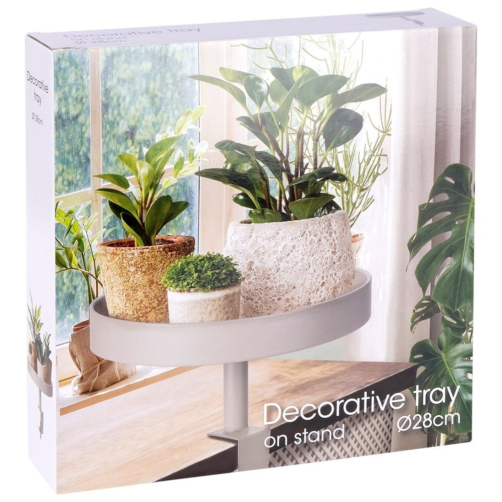 Elegant gray flower stand for windowsill or table